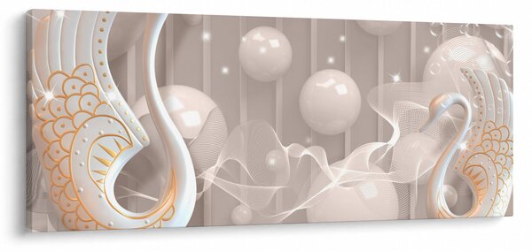 Obraz - Zakliate labute (120x50 cm)