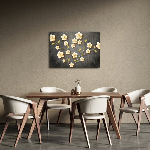 Obraz - Zlatý ker v čiernom pozadí (70x50 cm)