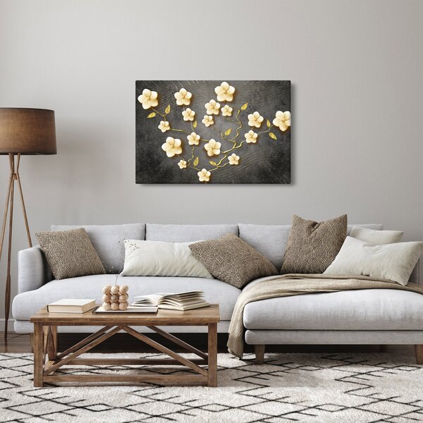 Obraz - Zlatý ker v čiernom pozadí (90x60 cm)