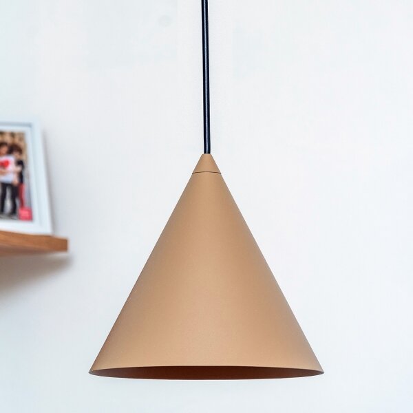 Závesný luster na kábli ETNA II 1xE27/15W/230V pr. 18,5 cm béžová
