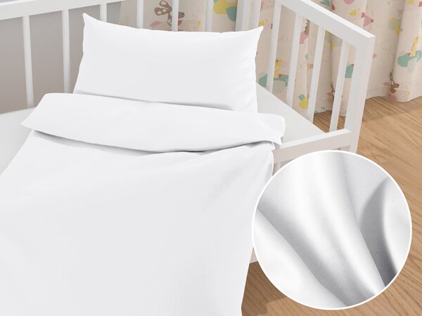 Biante Detské saténové posteľné obliečky do postieľky ST-001 Biele Do postieľky 90x130 a 40x60 cm