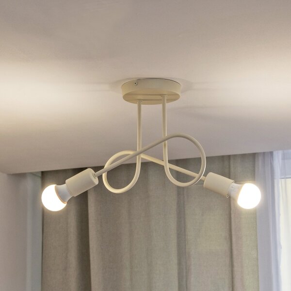 Prisadený luster OXFORD 2xE27/15W/230V krémový
