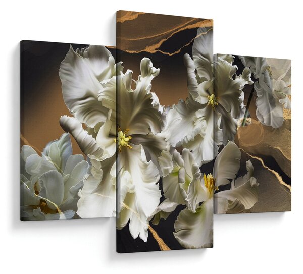 Obraz - Kvety orchideí na mramorovom pozadí (90x60 cm)