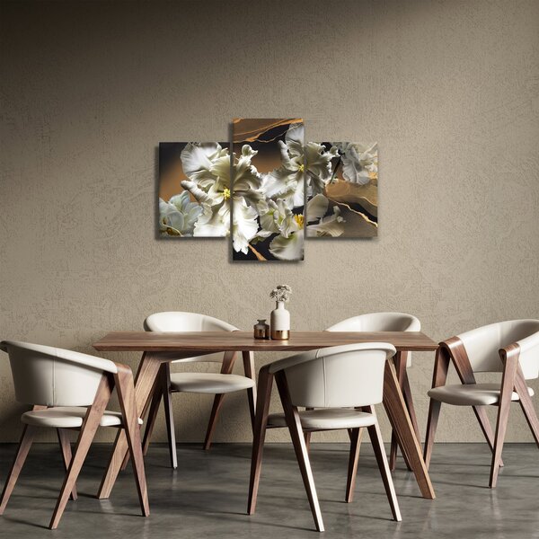 Obraz - Kvety orchideí na mramorovom pozadí (90x60 cm)