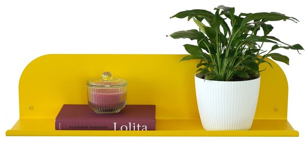 Nástenná kovová polica Lucia 350 mm žltá RAL 1021