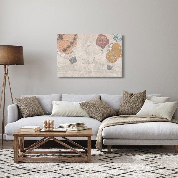 Obraz - Balóny nad mestom, teplé tóny (90x60 cm)