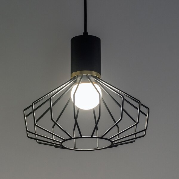 Luster na lanku SOLANO 3xE27/15W/230V čierna/zlatá