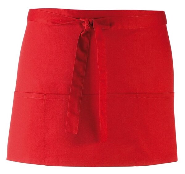 Premier Workwear Krátka čašnícka zástera s vreckami - Červená