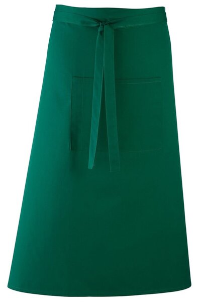 Premier Workwear Dlhá zástera do pása s vreckom - Fľaškovo zelená