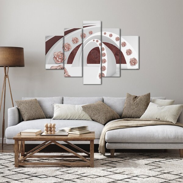 Obraz - 3D oblúky s kvetmi (150x105 cm)