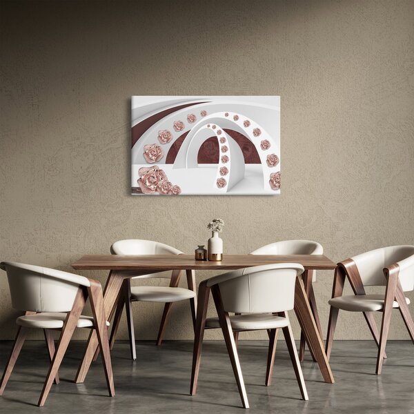 Obraz - 3D oblúky s kvetmi (90x60 cm)