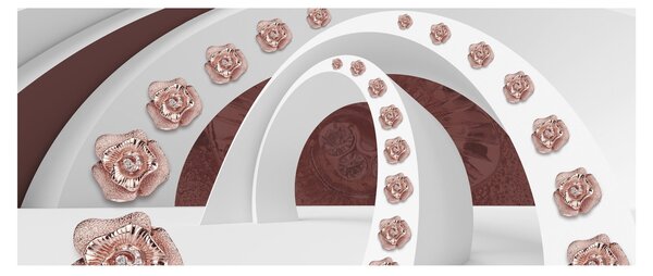 Obraz - 3D oblúky s kvetmi (120x50 cm)
