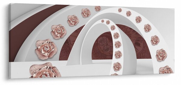 Obraz - 3D oblúky s kvetmi (120x50 cm)