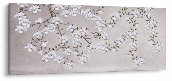 Obraz - Kvety v šedivej krajine (120x50 cm)