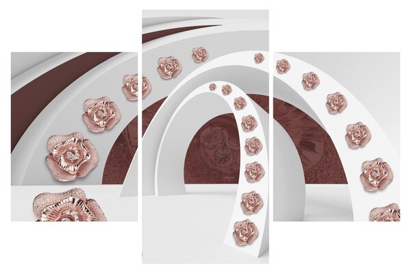 Obraz - 3D oblúky s kvetmi (90x60 cm)