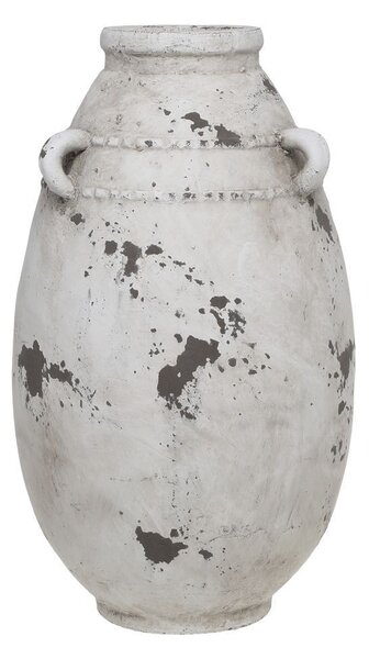 Bielo-šedá antik terakotová váza s uškami Frejus - Ø 21*36 cm - Chic Antique