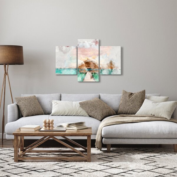 Obraz - Maledivy, drevené mólo (90x60 cm)