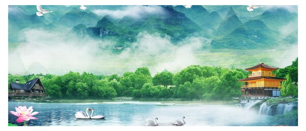 Obraz - Snová krajina (120x50 cm)