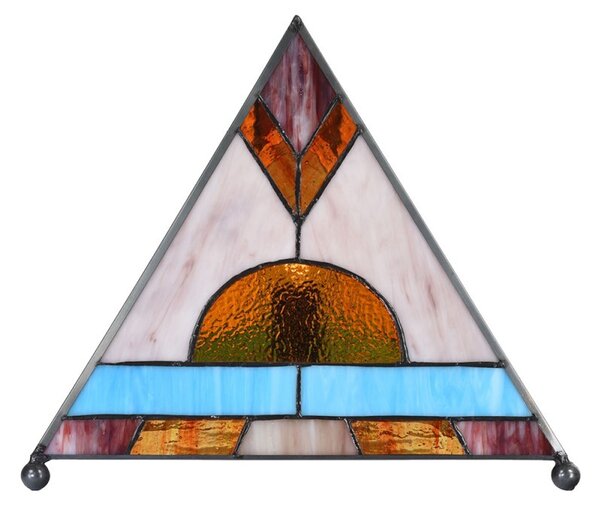 Stolová lampa Tiffany v tvare pyramídy - 26*26*30 cm - Clayre & Eef