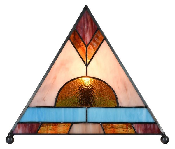 Stolová lampa Tiffany v tvare pyramídy - 26*26*30 cm - Clayre & Eef