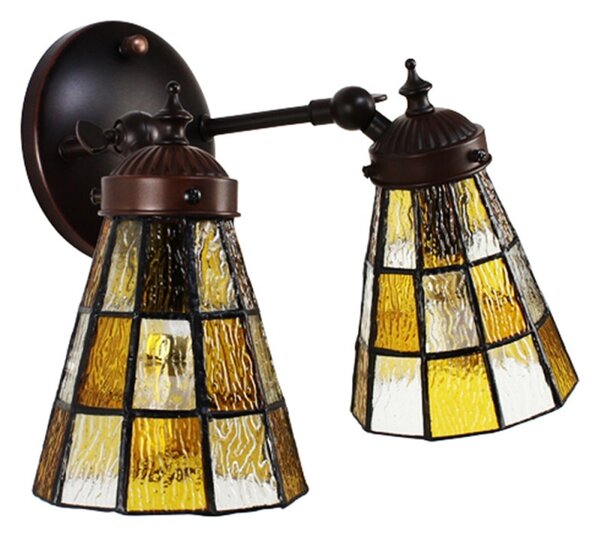 Nástenná lampa Tiffany - 30*23*23 cm E14/max 2*25W - Clayre & Eef
