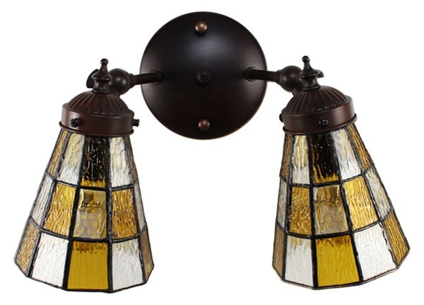 Nástenná lampa Tiffany - 30*23*23 cm E14/max 2*25W - Clayre & Eef