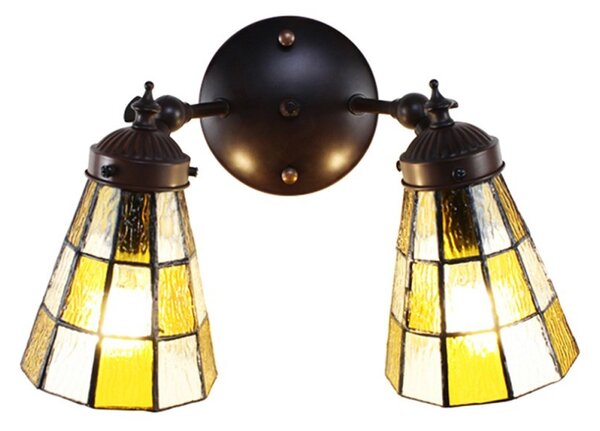 Nástenná lampa Tiffany - 30*23*23 cm E14/max 2*25W - Clayre & Eef
