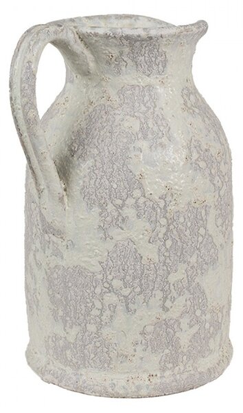Dekoratívny béžový antik terakotový džbán - 16*13*21 cm - Clayre & Eef
