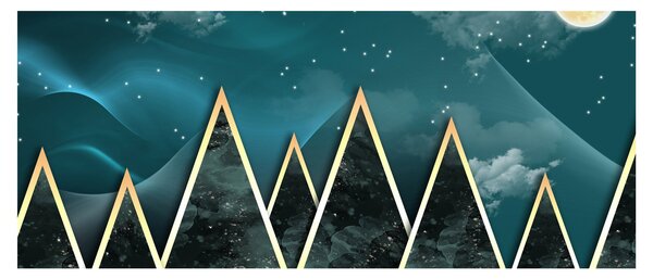 Obraz - Spln nad zlatými horami (120x50 cm)