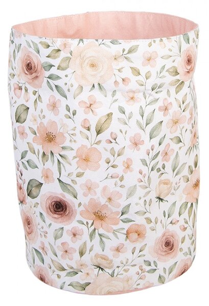 Biely bavlnený košík s ružami Soft Romantic Blush - Ø 15*16 cm - Clayre & Eef