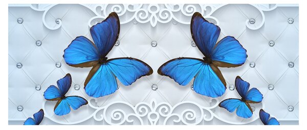 Obraz - Modré motýle (120x50 cm)
