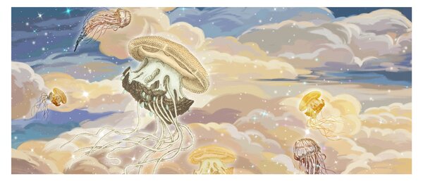 Obraz - Nebeské medúzy (120x50 cm)
