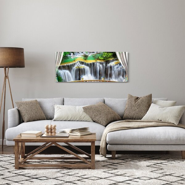 Obraz - Výhľad na kúzelné vodopády (120x50 cm)
