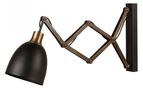 Opviq Nástenná lampa Vara čierna/mosadz