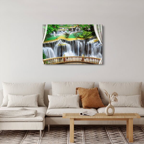 Obraz - Výhľad na kúzelné vodopády (90x60 cm)