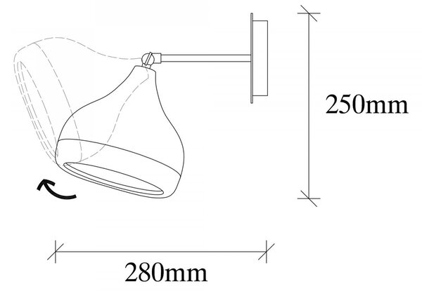 Opviq Nástenná lampa Yıldo čierna/meď