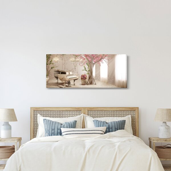 Obraz - Snový interiér s klavírom (120x50 cm)
