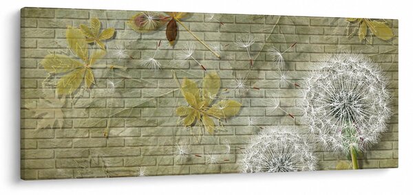 Obraz - Púpavy unášané vetrom (120x50 cm)