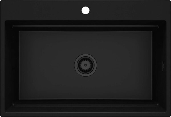 Deante Magnetic, 1-komorový granitový drez 760x520x220mm, čierna matná, DEA-ZRM_N10B