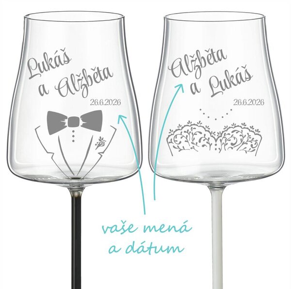 Svadobné poháre na víno Wedding 2 ks