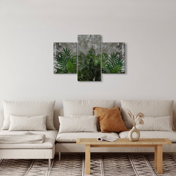 Obraz - Betónový múr s rastlinami (90x60 cm)