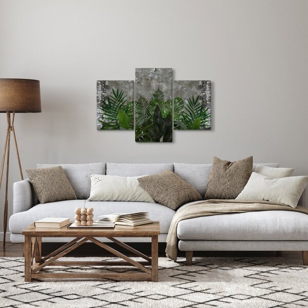 Obraz - Betónový múr s rastlinami (90x60 cm)
