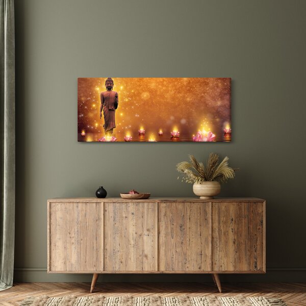 Obraz - Budha v zlatom lesku (120x50 cm)