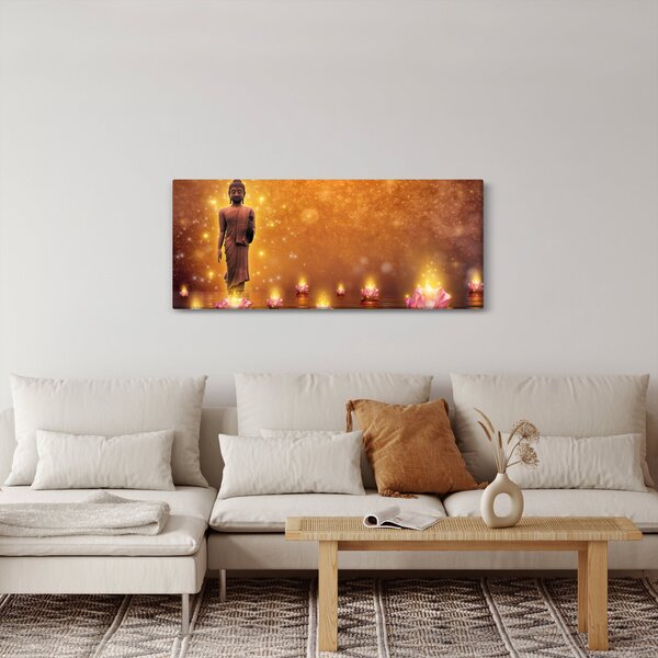 Obraz - Budha v zlatom lesku (120x50 cm)