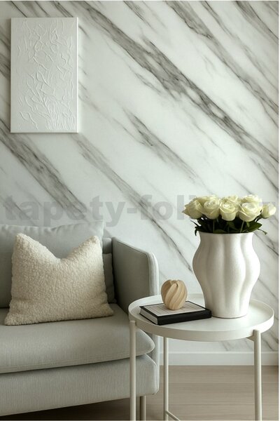 Samolepiaci panel na stenu TPM0000006, cena za kus, rozmer 280 cm x 60 cm, mramor sivý, IMPOL TRADE