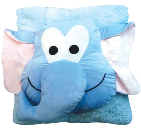 Detský vankúš CUDDLI FRIENDS 70x70 cm plyšový - viac farieb Farba: Modrá