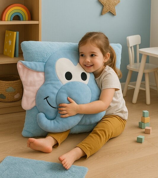 Detský vankúš CUDDLI FRIENDS 70x70 cm plyšový - viac farieb Farba: Modrá