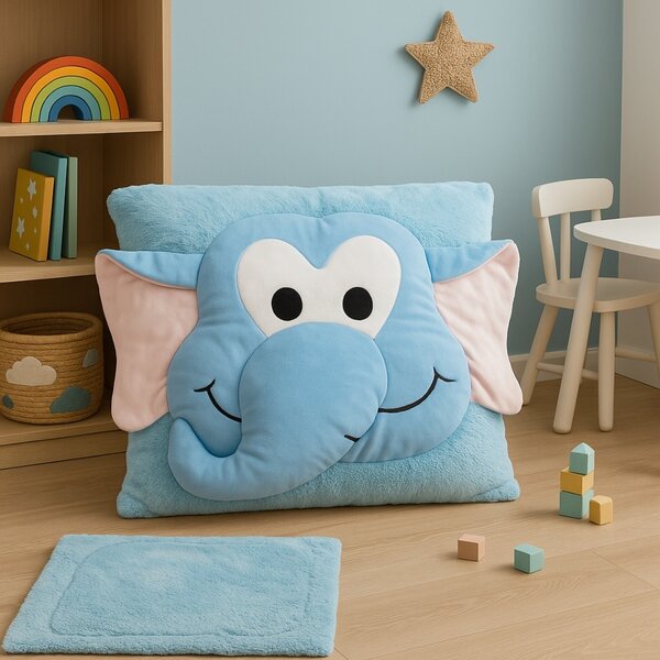 Detský vankúš CUDDLI FRIENDS 70x70 cm plyšový - viac farieb Farba: Modrá