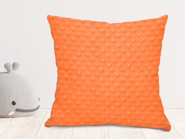 Biante Detská obliečka na vankúš Minky 3D bodky MKP-022 Oranžová 40 x 60 cm