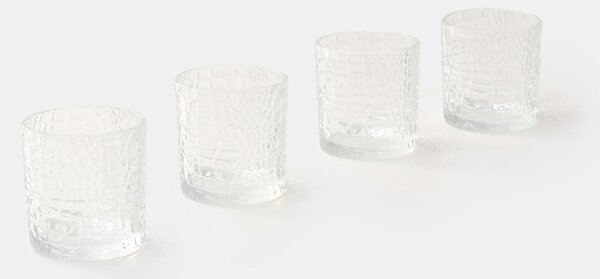 Sinsay - Súprava pohárov s reliéfnym vzorom 4 pack - clear